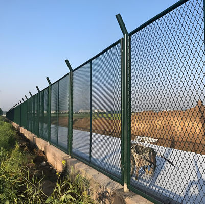 High Security Welded Y Post Metal Fence With Razor Wires For Airport And Prison Perimeter Protection