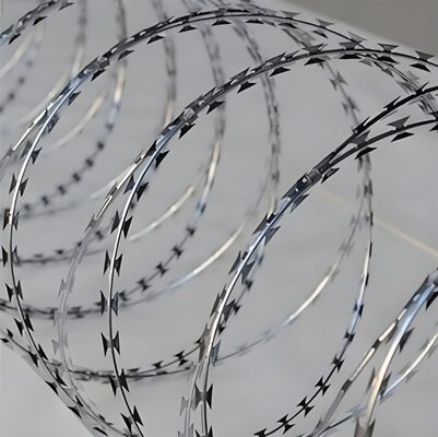 Corrosion Proof Razor Barbed Wire Coil Barbed Concertina Wire CBT-60 High Security Galvanized Barrier