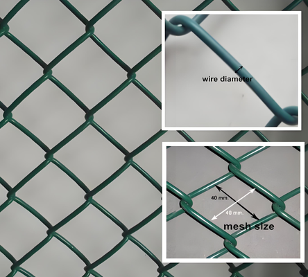 5.0mm Wire PVC Coated Diamond Chain Link Fence for Stadiums Football Fields