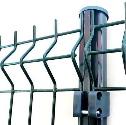 پنل حصار امنیتی مش V با روکش PVC RAL6005 تزئینی، ارتفاع 6 فوت، سوراخ 50x200 میلی‌متر، سیستم محیطی باغ منحنی سه بعدی